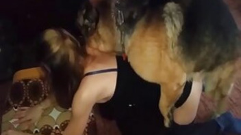 Tight pussy for a horny dog